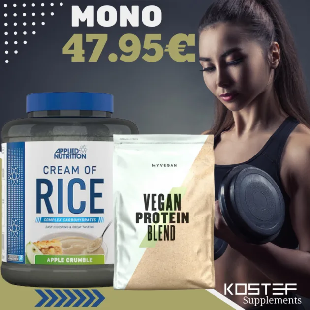 Applied Nutrition Cream of Rice 2000g + Vegan Protein Blend Myprotein 1000g